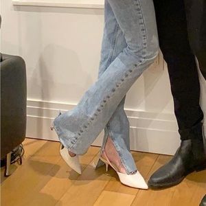 Zara high waisted split hem flair jeans